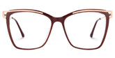 Krystle Square Red Eyeglasses and Clear Frames