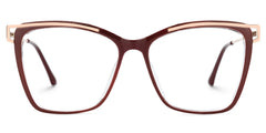 Krystle Square Red Eyeglasses and Clear Frames