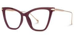 Hilary Butterfly Dark-Red Glasses with Thin Frames