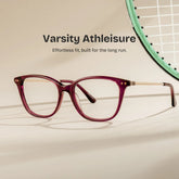 Finch Red Rectangle Glasses | Bold Campus Accent