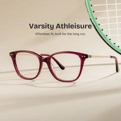 Finch Red Rectangle Glasses | Bold Campus Accent