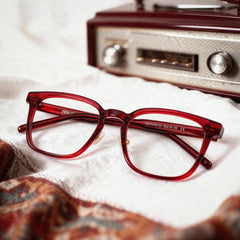 Hailey Red Frame Glasses with Square Frame Online | ZEELOOL