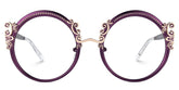 Nelida Designer Eyeglasses in Round Purple Frame
