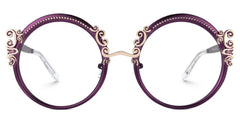 Nelida Designer Eyeglasses in Round Purple Frame