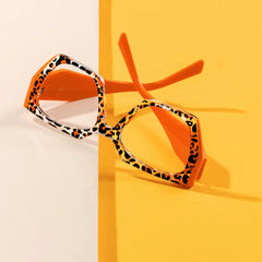 Affordable Hexagonal Orange Tortoiseshell Glasses