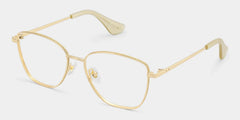 Skyler Square Gold Metal Glitter Frame Glasses | ZEELOOL