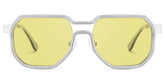 Men's Geometric Sunglasses in Silver Color