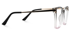 Tricee square grey glasses with gold arms for females | Zeelool