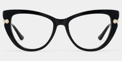 Cat eye Black Eyeglasses- Maggie Mixed Frame Glasses