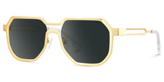 Men's Geometric Sunglasses in Metal Color