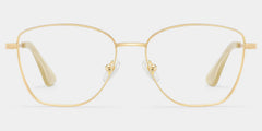 Skyler Square Gold Metal Glitter Frame Glasses | ZEELOOL