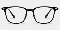 William Men's Black Rectangular Eyeglasses in Mixed Frames | ZEELOOL