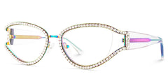 Ladies's Cat Eye Glasses With Shiny Diamonds