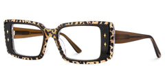 Women's Rectangle Eyeglasses Frames With Leopard Color