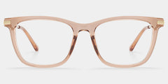 Selena Transparent Beige Rectangle Sparkling Frame Glasses | ZEELOOL