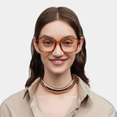 Talia Yellow Frame Glasses with Square Frame Online | ZEELOOL