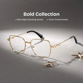 Kayla geometric gold Frame glasses Online | ZEELOOL