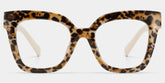 Malcolm Large Havana Glasses Frames With White Arms | Zeelool