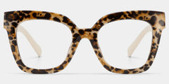 Malcolm Large Havana Glasses Frames With White Arms | Zeelool