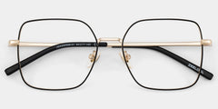 Abigail Black Thin Metal Frame Glasses with Square Shape | ZEELOOL