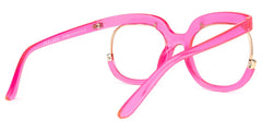 Darice Pink Round Transparent Semi-Frame Glasses | Zeelool
