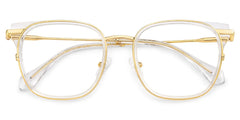 Cameron Eyeglasses in Square Clear-gold Frame | Zeelool