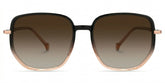 Joana Black and Beige Glasses in Geometric Wide Frame Design