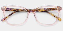 Marigold pink and tortoise shell glasses Rectangle Frame Online | ZEELOOL