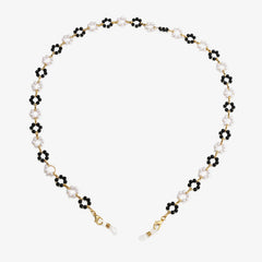 Fashion Black White Flower Eyeglasses Chains Accessories on Zeelool