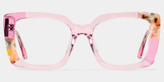 Flair Clear Pink Frame Glasses with Square Frame Online | ZEELOOL