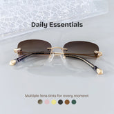 Rectangle Gold Eyeglasses- Seth Metal Frame Glasses