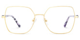 Billie Golden Geometric Prescription Glasses | Zeelool