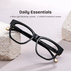 Square Black Eyeglasses- Julian Acetate Frame Glasses
