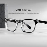 Tr90 Eyeglasses Frames With Rectangle Shape and Black Clear Color