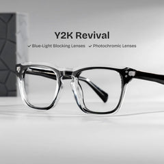 Tr90 Eyeglasses Frames With Rectangle Shape and Black Clear Color