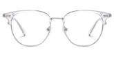 Clear Mixed-Materials Geometric Eyeglasses- Geno