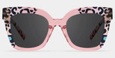 Malcolm Pink Leopard Print Sunglasses for Women Square Frame