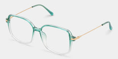 Payton Green Geometric Frame Glasses | Zeelool