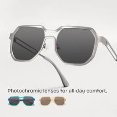 Men's Geometric Glasses in Silver Color