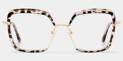 Cordaro Square Clear Tortoise Shell Glasses with Nose Pads