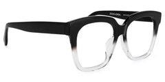 Xion Square Black to Clear Gradient Glasses Ombre Frames