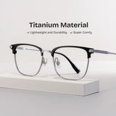 Men's Titanium Eyeglass Frames with Browline Shape