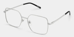 Abigail Silver Square Glasses with Medium Size Metal Frame | ZEELOOL
