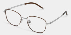 Nicole Brown Metal Glasses in Wide Rectangle Frames | ZEELOOL