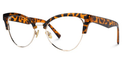 Charlene Tortoise Browline Cat Eye Glasses for Women