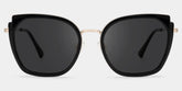 Black Metal Frame Glasses With Wide Size For Women