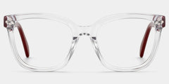 Scarlett Clear Red Frame Glasses with Square Frame Online | ZEELOOL