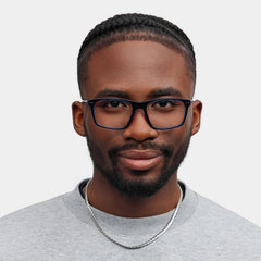 Cozy Blue Frame Glasses with Rectangle Frame Online | ZEELOOL