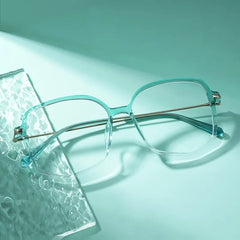 Payton Green Geometric Frame Glasses | Zeelool
