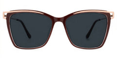 Krystle Square Red Eyeglasses and Clear Frames